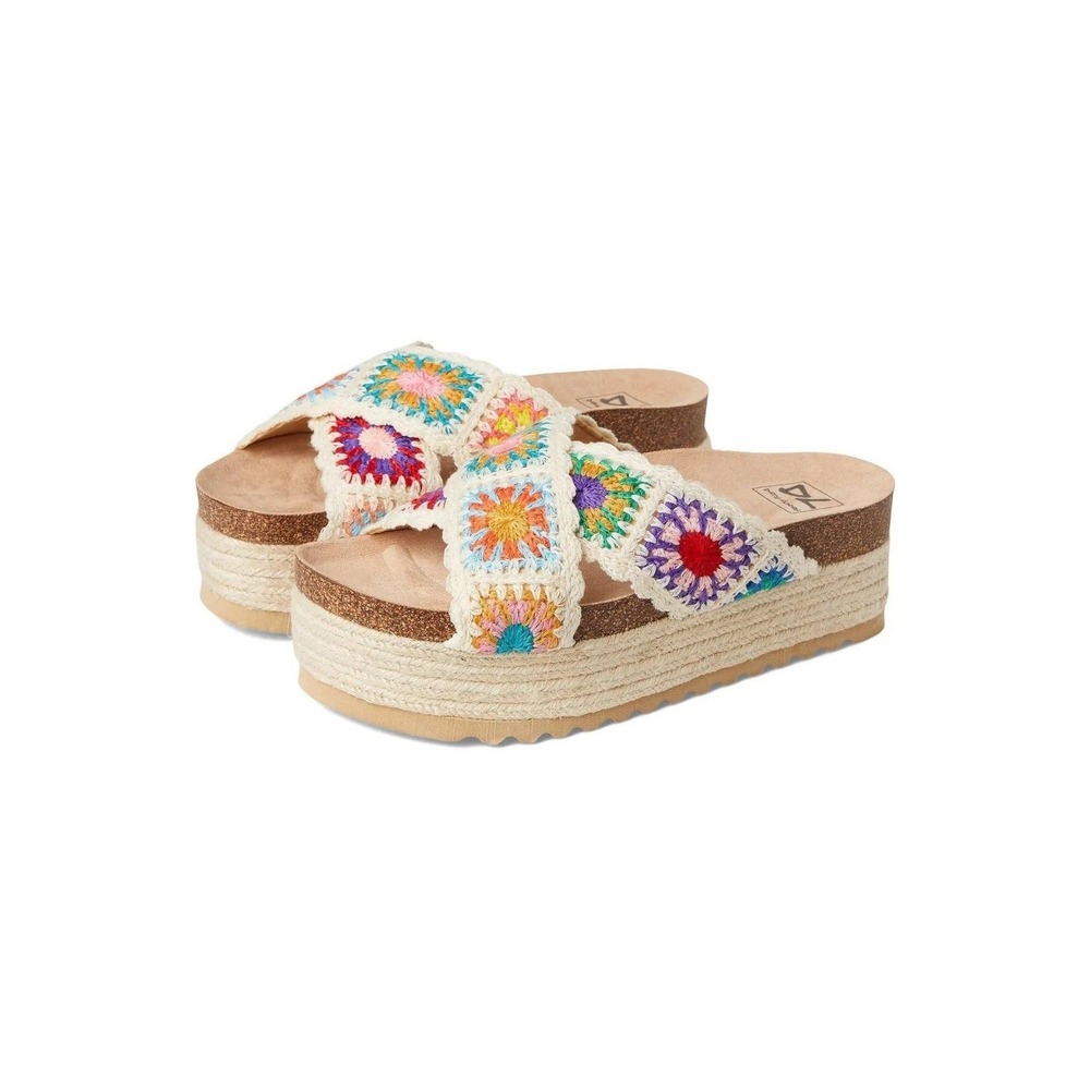 Dirty Laundry Crochet Granny‎ Square Platform Sandals9/40